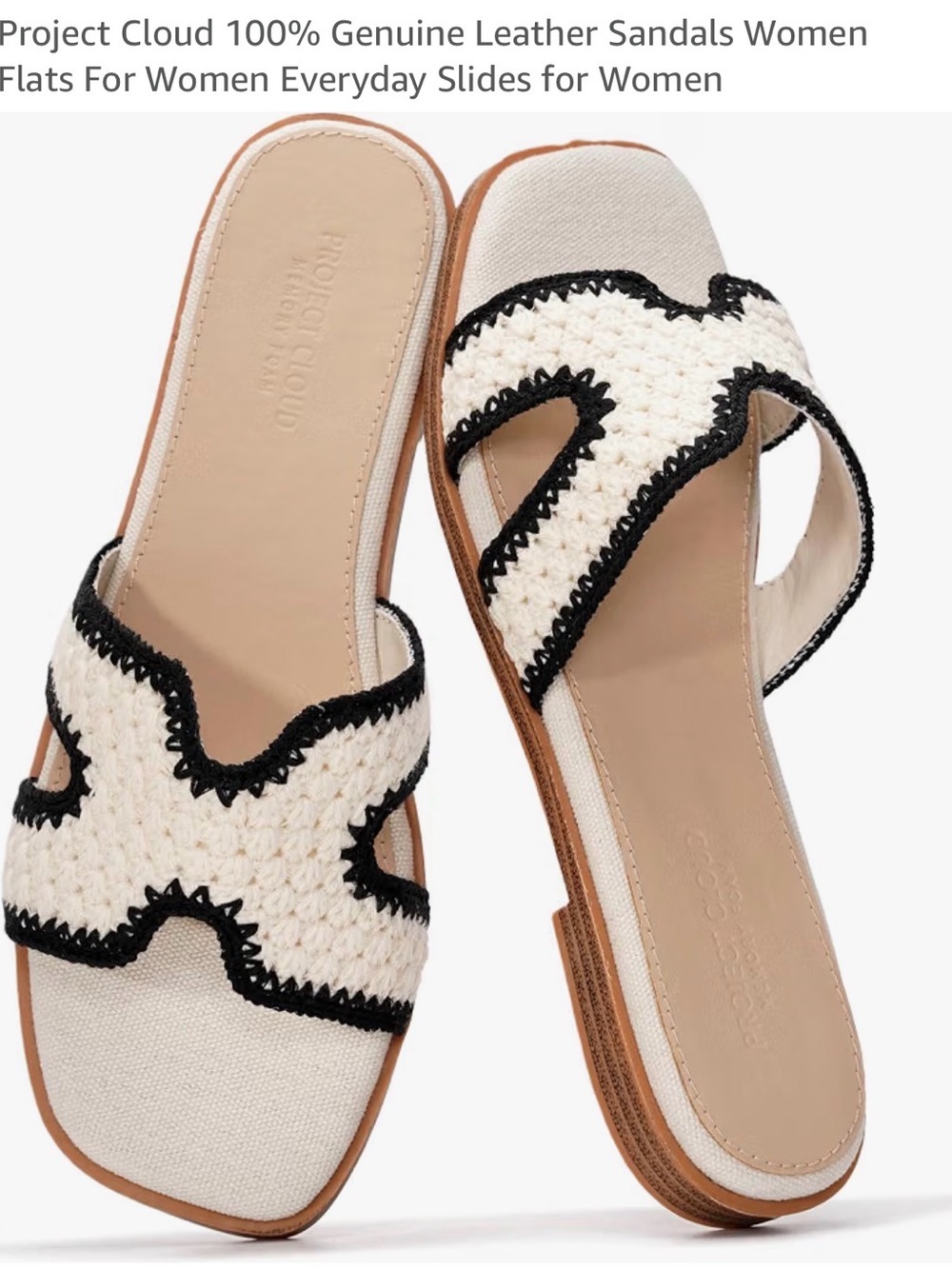 Women’s Project Cloud Cream Crochet Slide Sandals - Sz 9